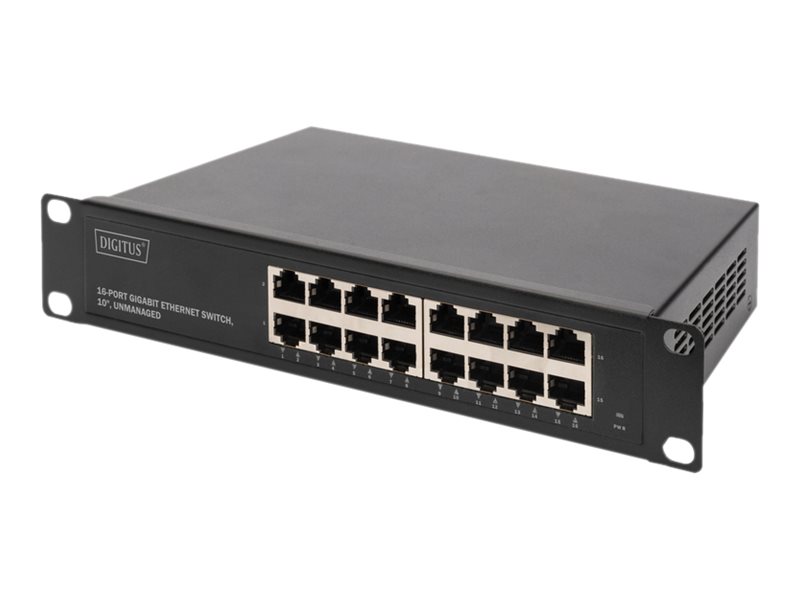 DIGITUS Switch 16-Port Gigabit 10      Unmanaged schwarz