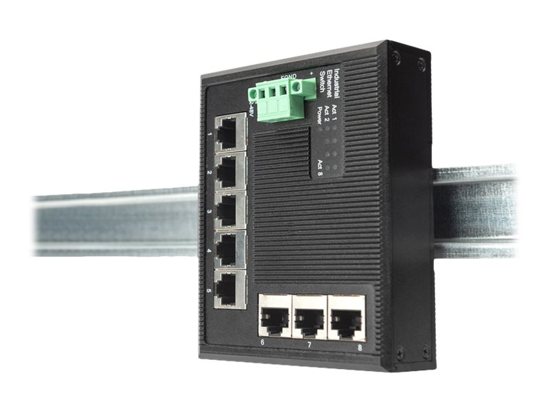 DIGITUS Switch Ind. 5-Port  Gigabit Flat    Unmanaged schwar