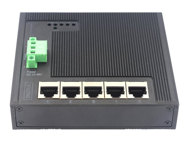 DIGITUS Switch Ind. 5-Port  Gigabit Flat    Unmanaged schwar