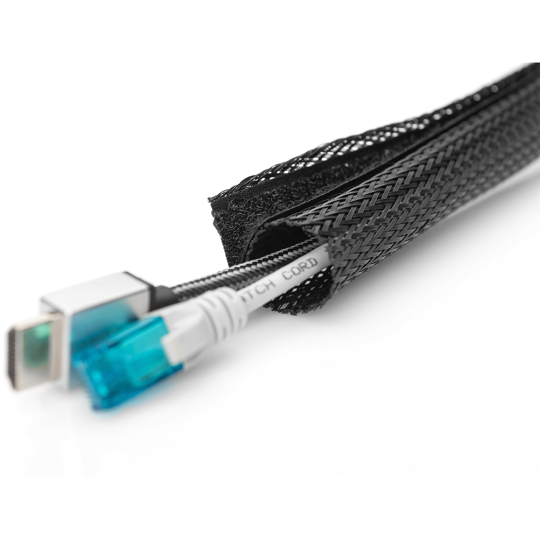 DIGITUS Flexibler Kabelschlauch mit Klettverschluss 2m schwa