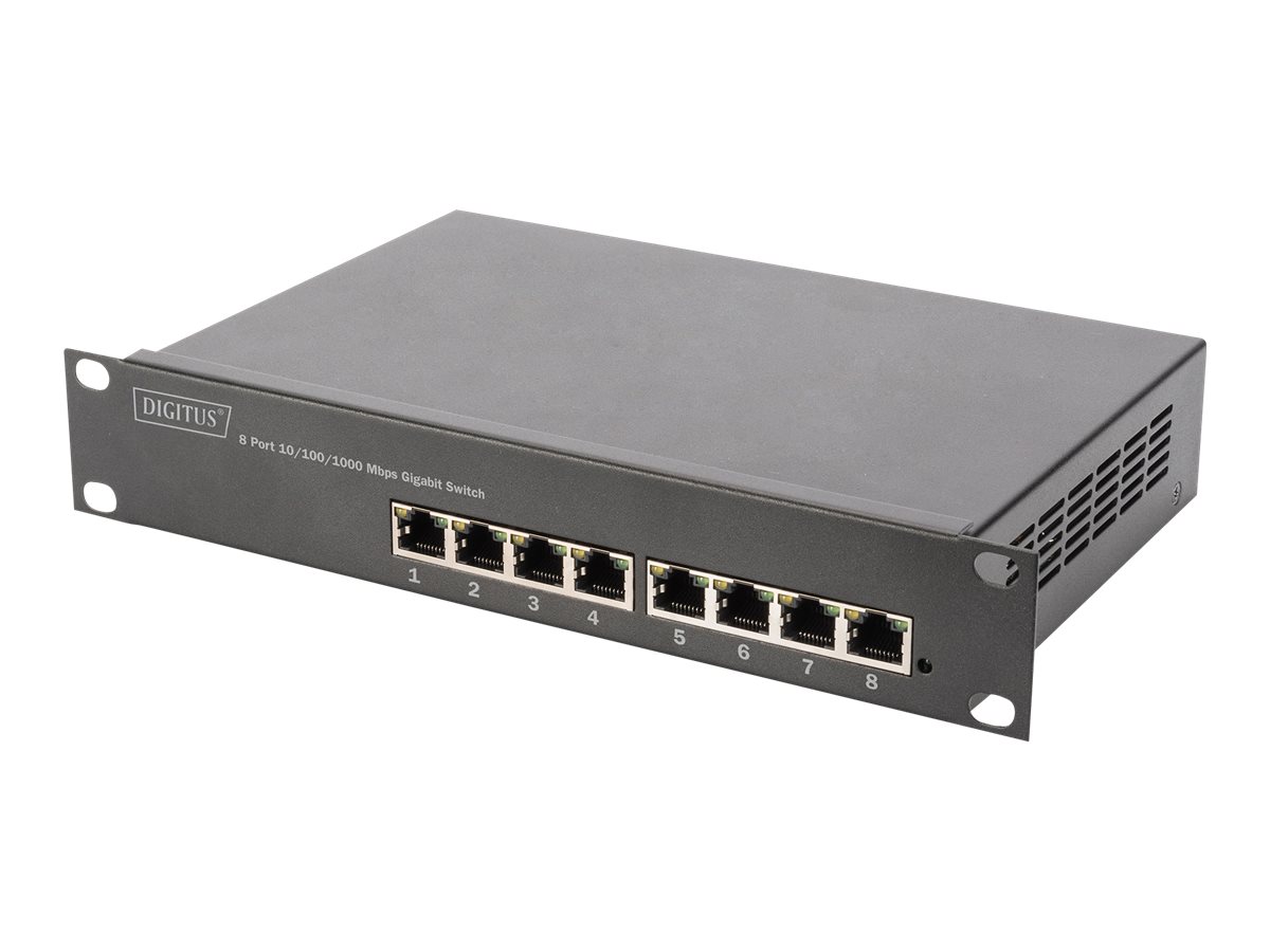 DIGITUS Switch 8-Port  Gigabit 10 80W PoE Managed schwarz