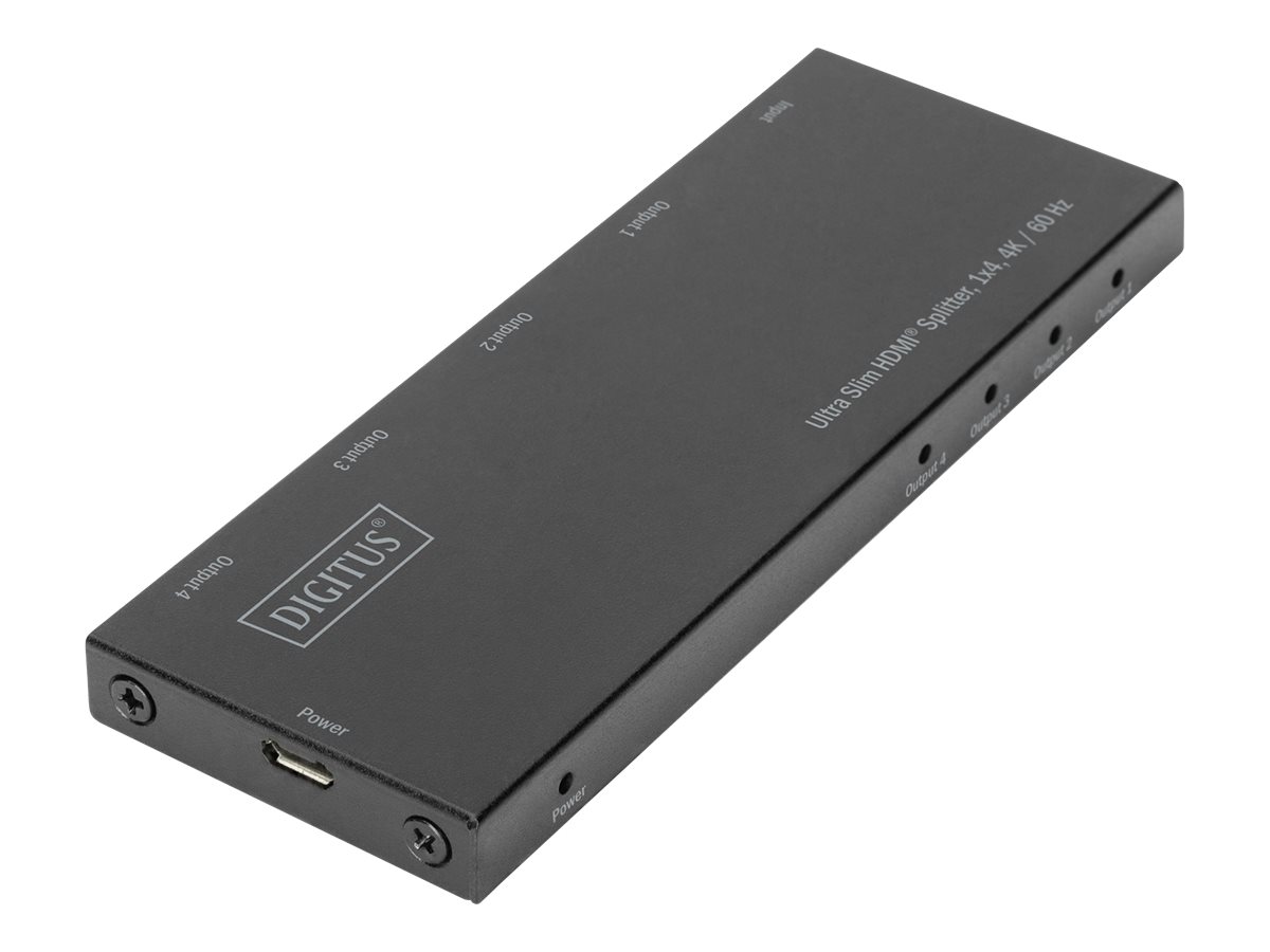 DIGITUS Ultra Slim HDMI Splitter, 1x4, 4K / 60 Hz