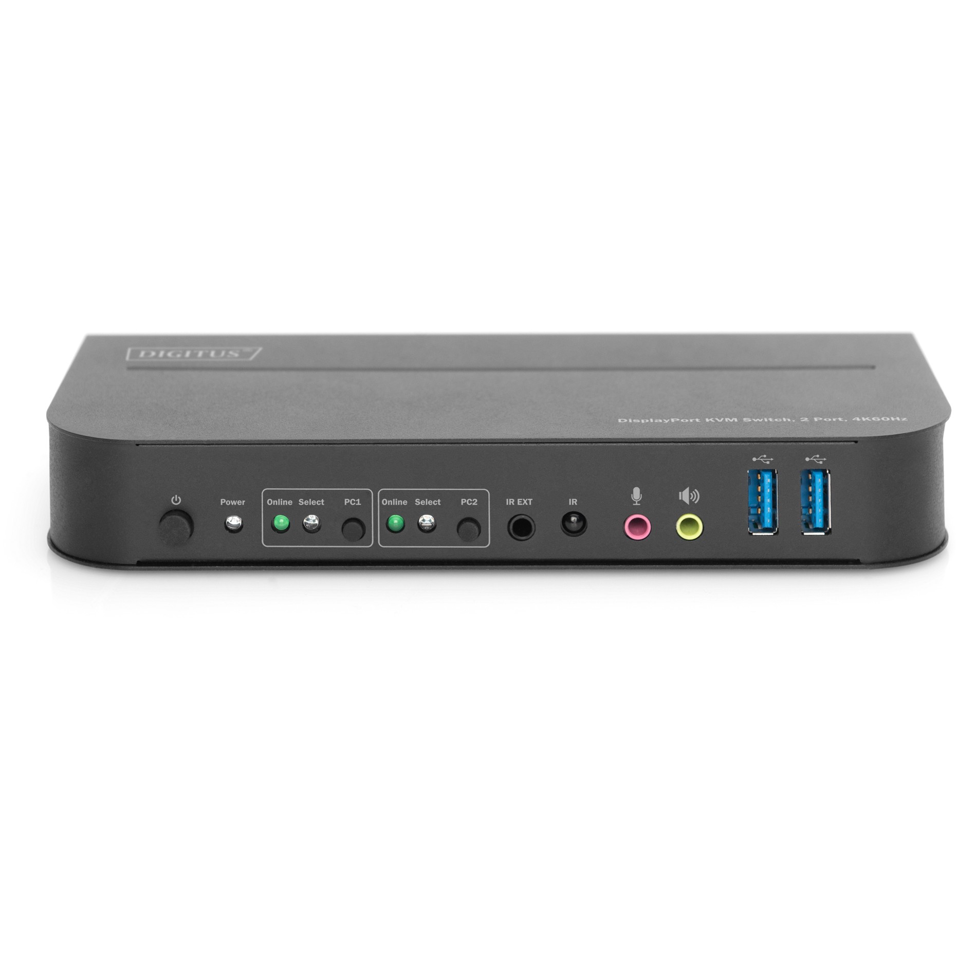 DIGITUS KVM Switch, 2-Port, 4K60Hz, 2xDP in, 1xDP/HDMI out