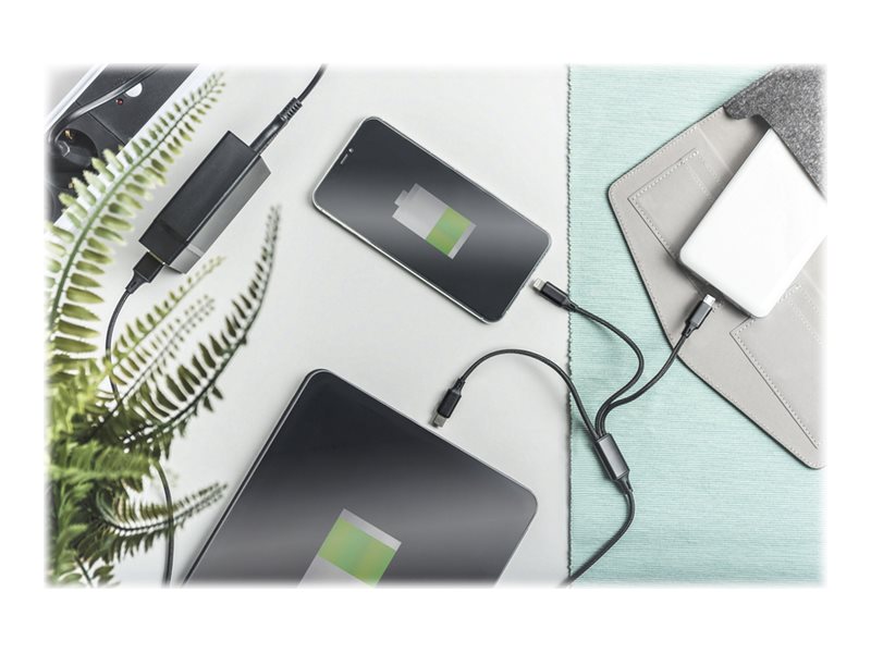 DIGITUS LAK 3in1 USBA+Lightning+MicroUSB->USBC 1m schwarz