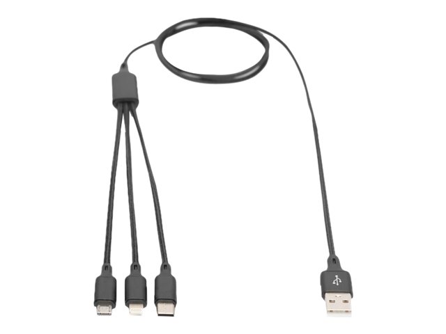 DIGITUS LAK 3in1 USBA+Lightning+MicroUSB->USBC 1m schwarz