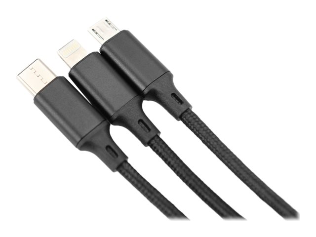 DIGITUS LAK 3in1 USBA+Lightning+MicroUSB->USBC 1m schwarz