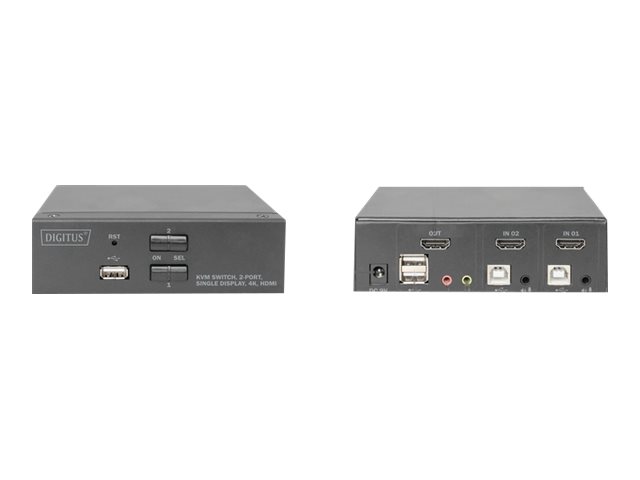 DIGITUS KVM-Switch, 2-Port, Single-Display, 4K, HDMI