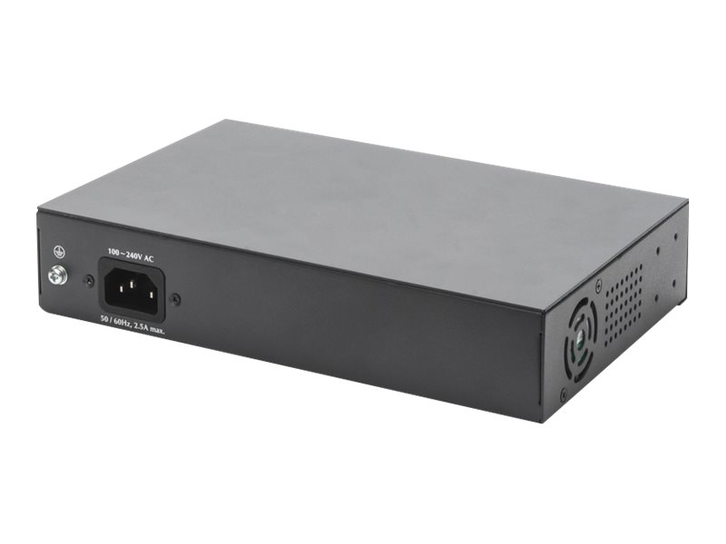 DIGITUS Switch 8-Port  Gigabit 180W PoE Unmanaged schwarz