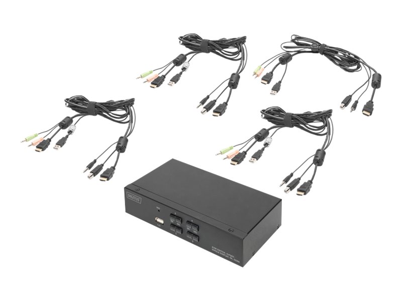 DIGITUS KVM Switch, 4-Port, Single-Display, 4K, HDMI