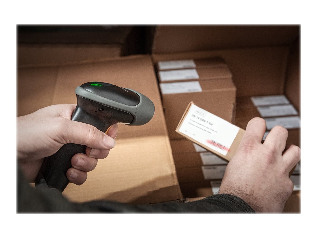 DIGITUS Barcode Handscanner 1D/2D Bluetooth QR-Code grau