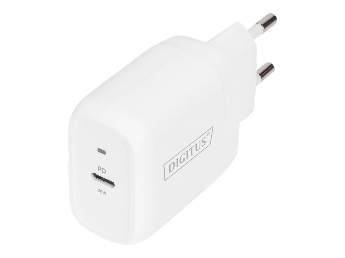 DIGITUS Ladegerät 20W  1 Port 1x USB-C PD       weiß