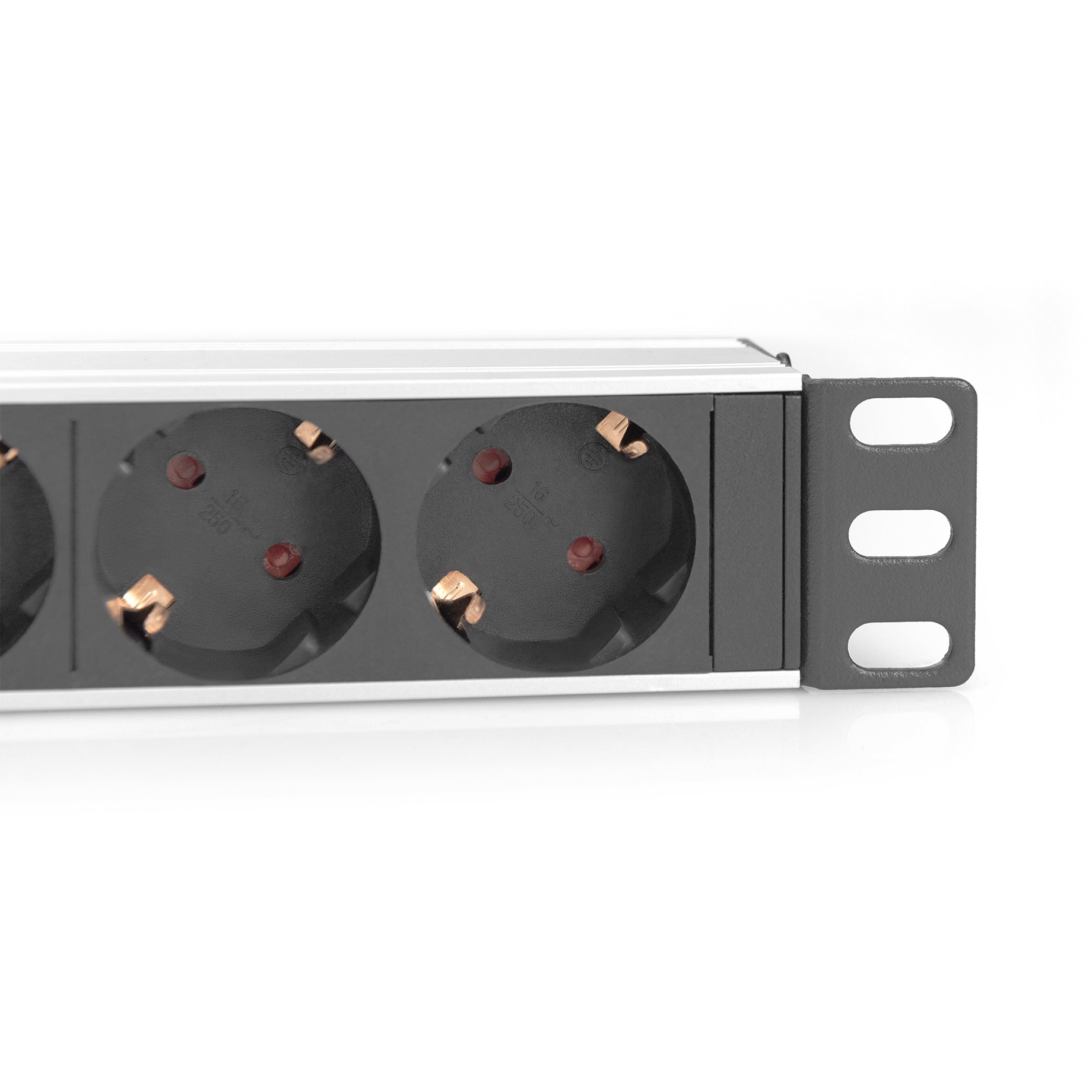 DIGITUS 10 Steckdosenleiste Aluprofil, 4fach Schutzkontakt