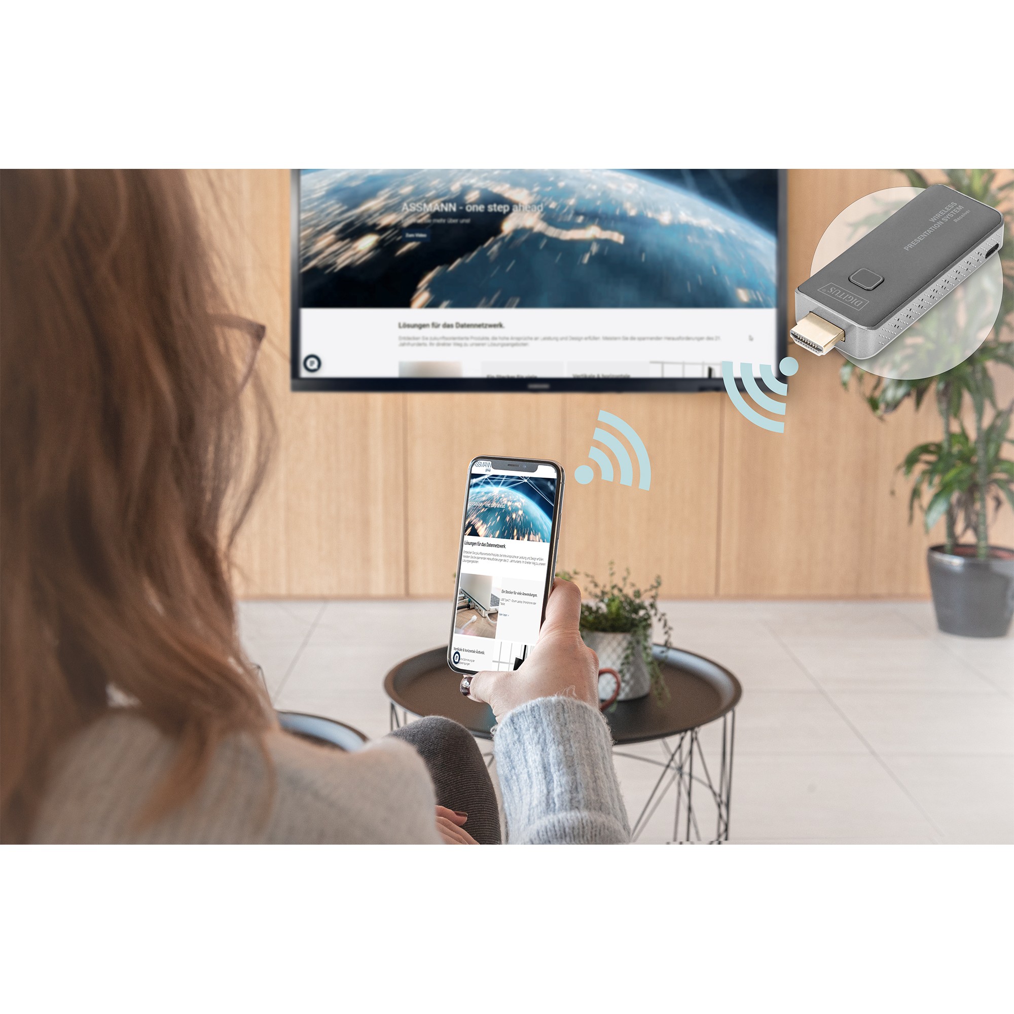 DIGITUS Presentation System Set Wireless Mini, HDMI 50m FHD