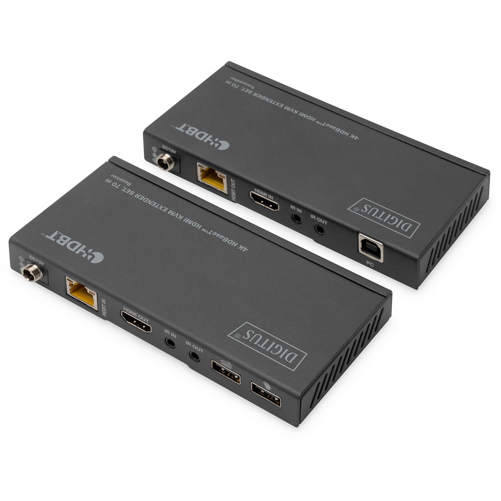 DIGITUS 4K HDBaseT 1x4 HDMI KVM Extender Set, 70m
