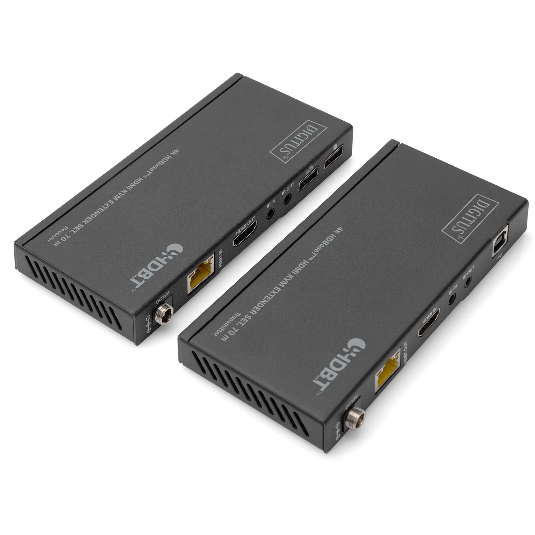 DIGITUS 4K HDBaseT 1x4 HDMI KVM Extender Set, 70m