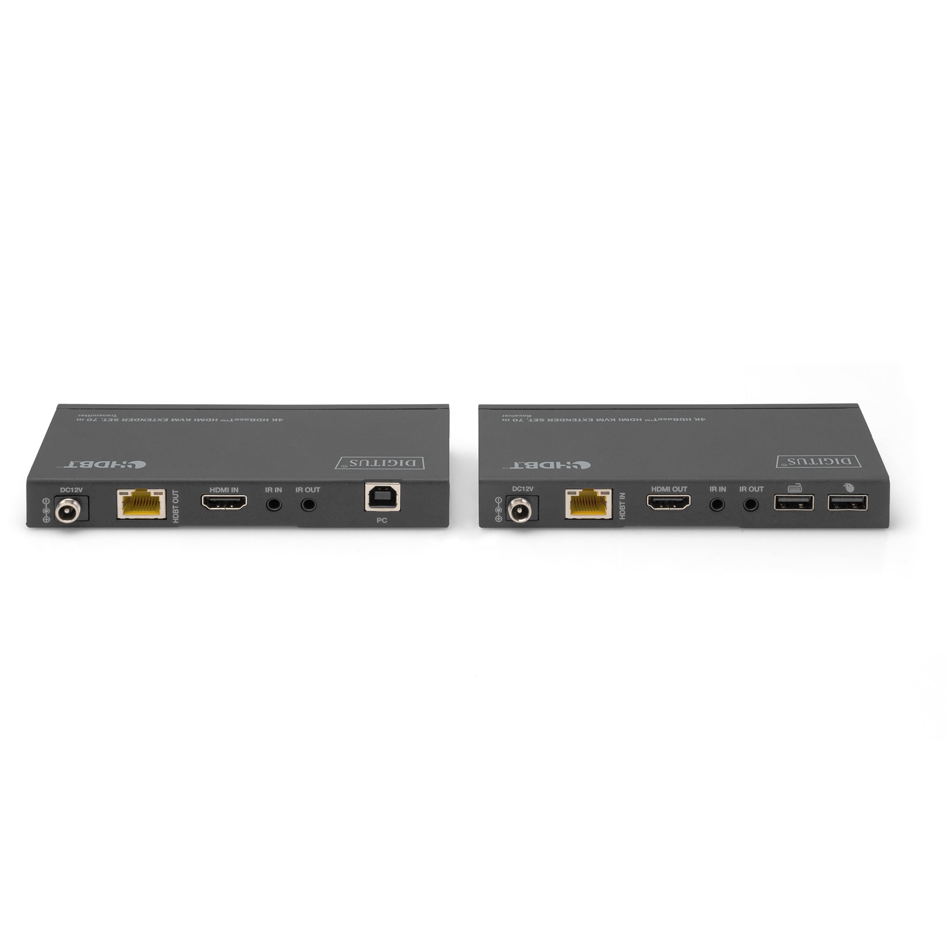 DIGITUS 4K HDBaseT 1x4 HDMI KVM Extender Set, 70m