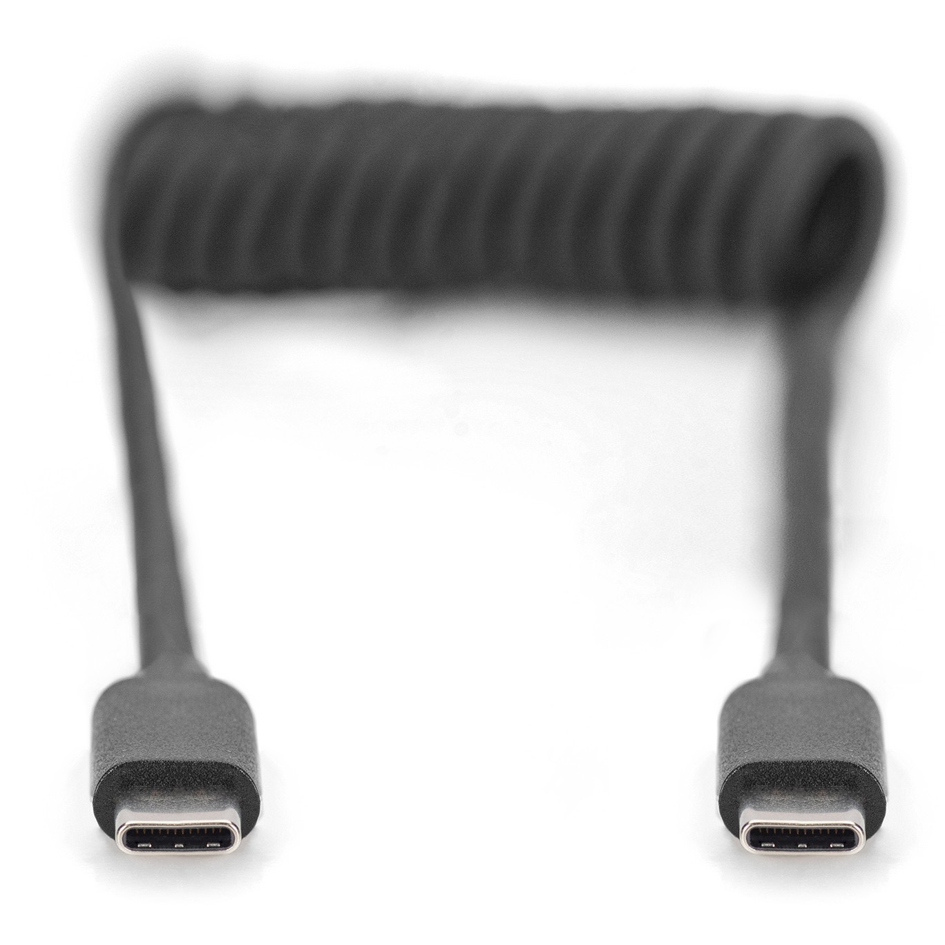 DIGITUS Ladekabel USB-C->USB-C Spiralkabel        1m schwarz