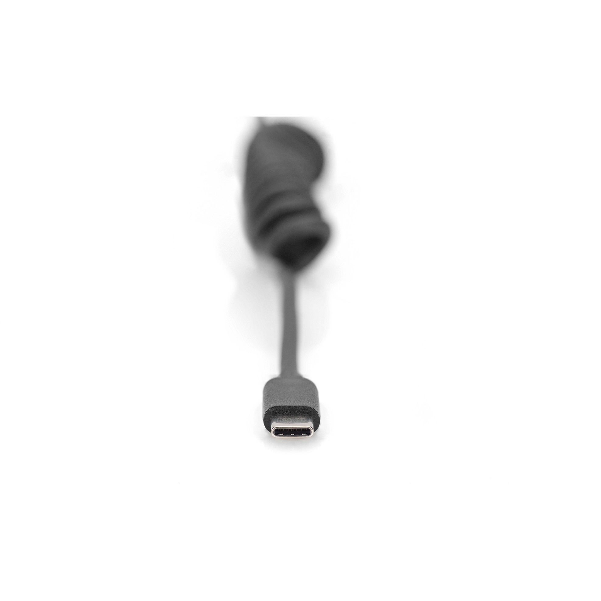 DIGITUS Ladekabel USB-C->USB-C Spiralkabel        1m schwarz