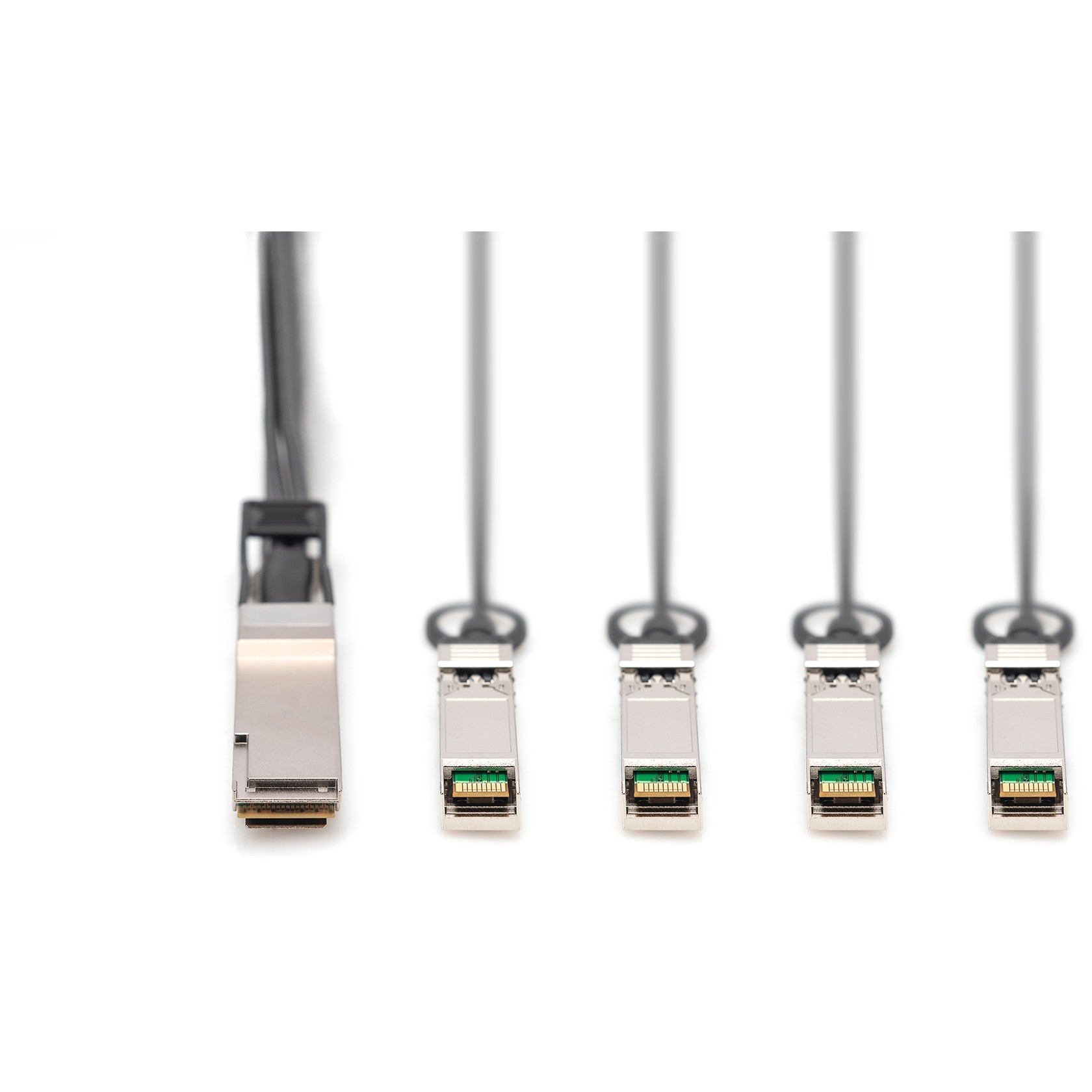 DIGITUS Kabel QSFP+ to 4XSFP+ 40G DAC  3.0m schwarz