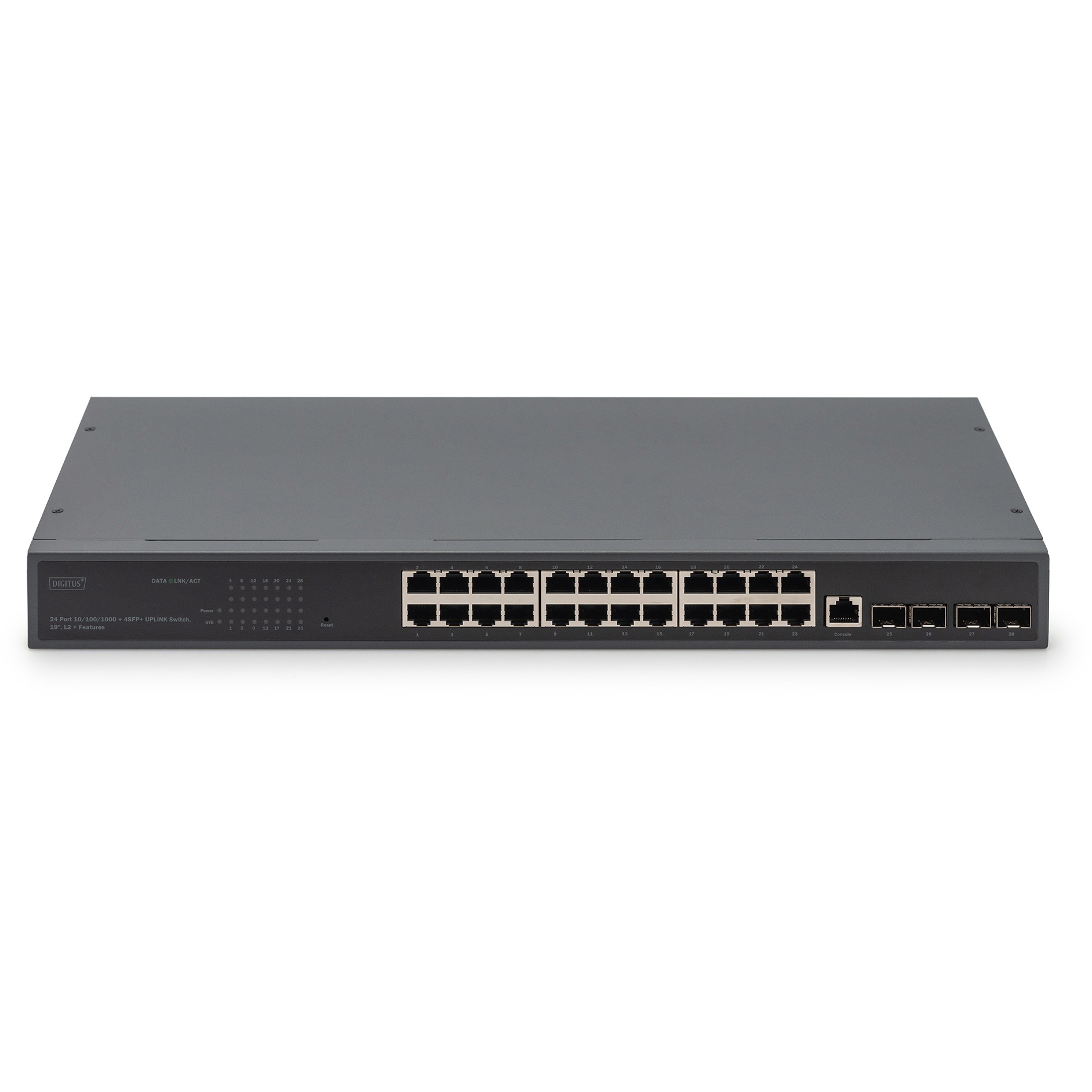DIGITUS Switch 19 24-Port +4x SFP+Gigabit managed schwarz