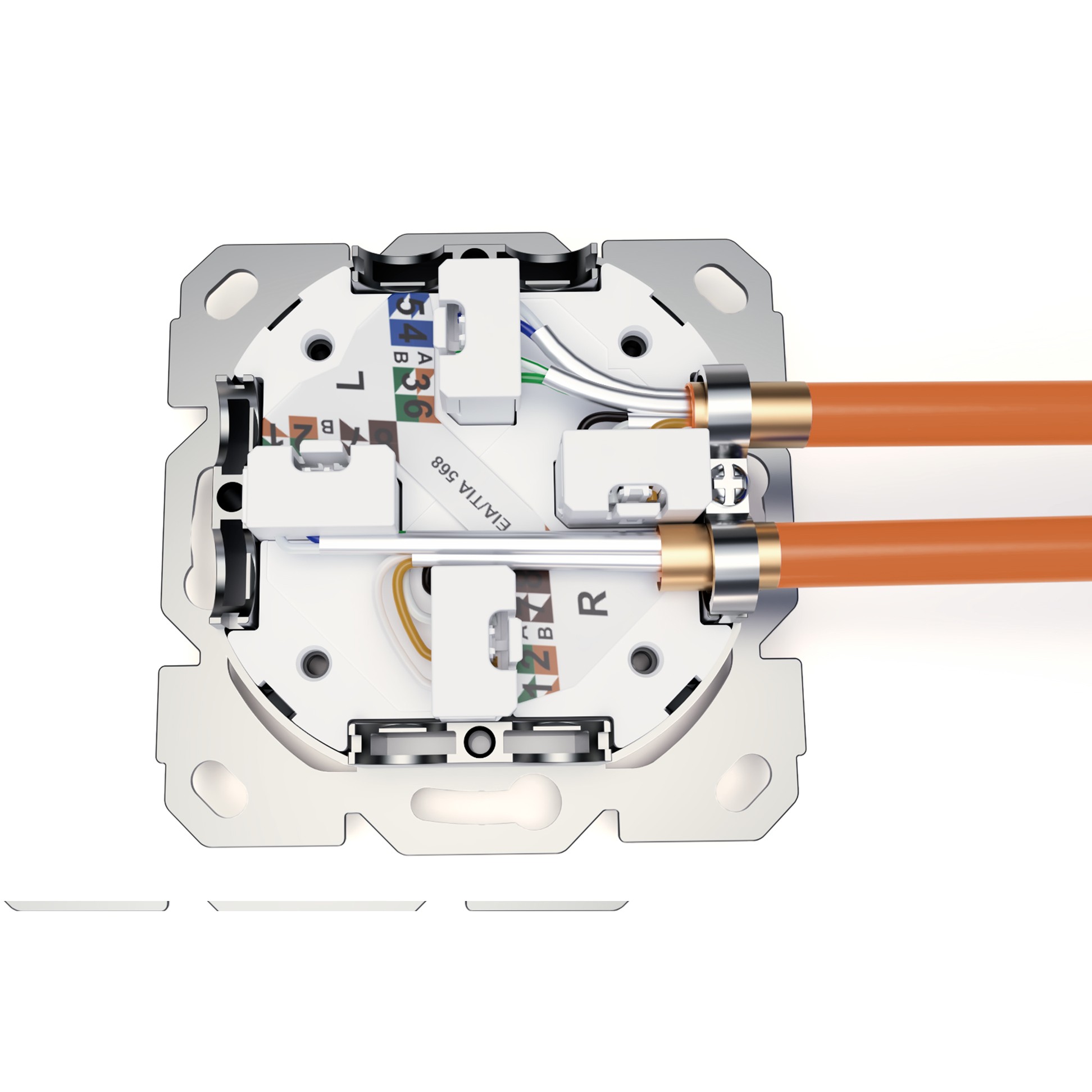 DIGITUS Netzwerkdose CAT 6A EA geschirmt 2xRJ45 weiß