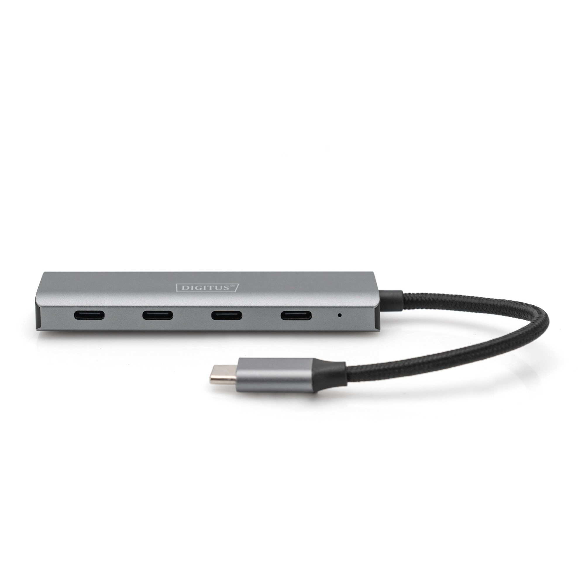 DIGITUS USB-C-Hub  4-Port 3.1->4xC3.1 integr. Kabel   silber
