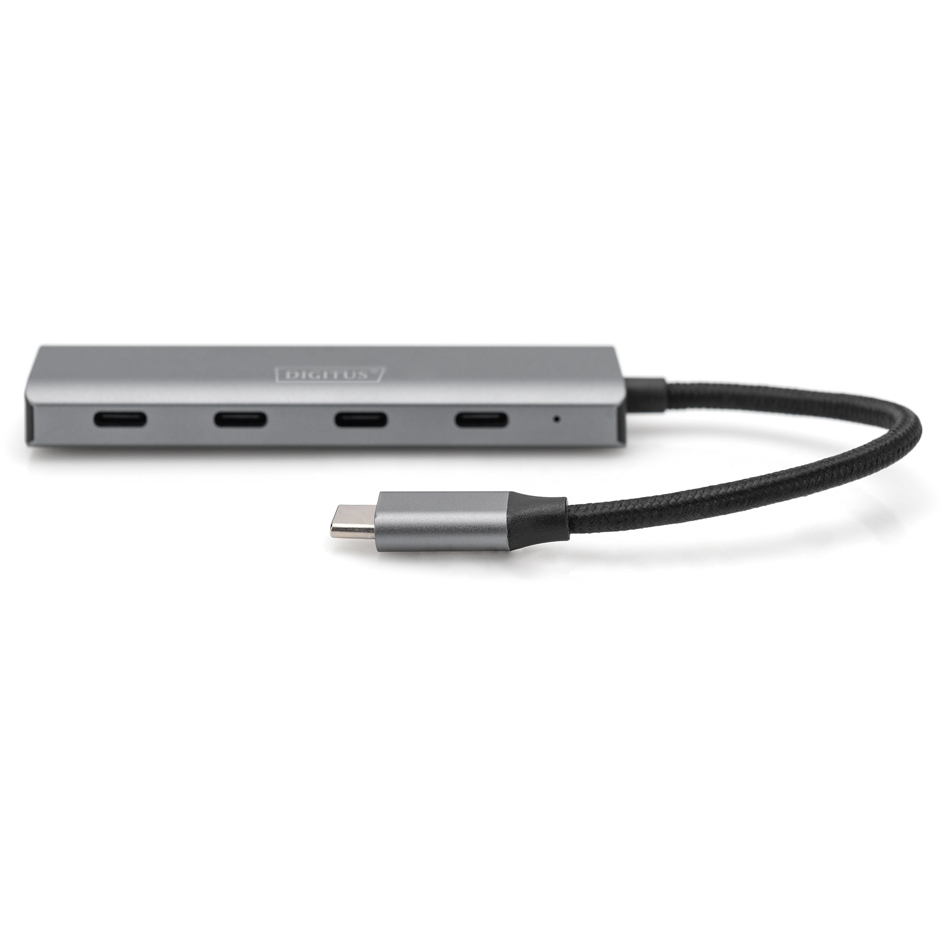 DIGITUS USB-C-Hub  4-Port 3.1->4xC3.1 integr. Kabel   silber