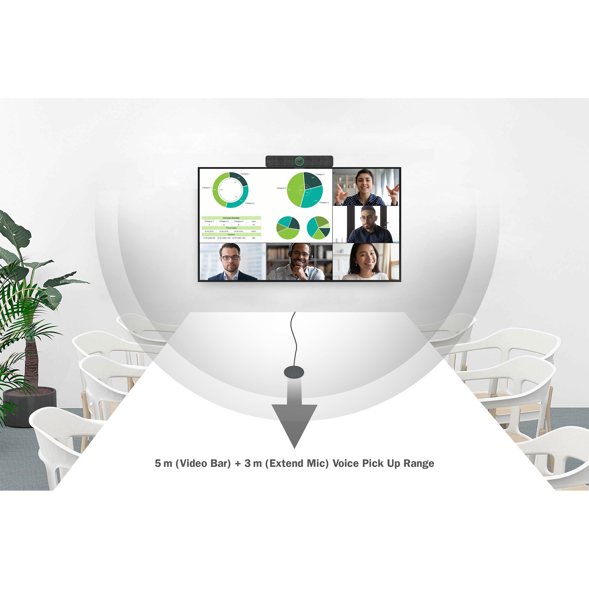 DIGITUS Videokonferenz-System 4K All-In-One Video Bar Pro