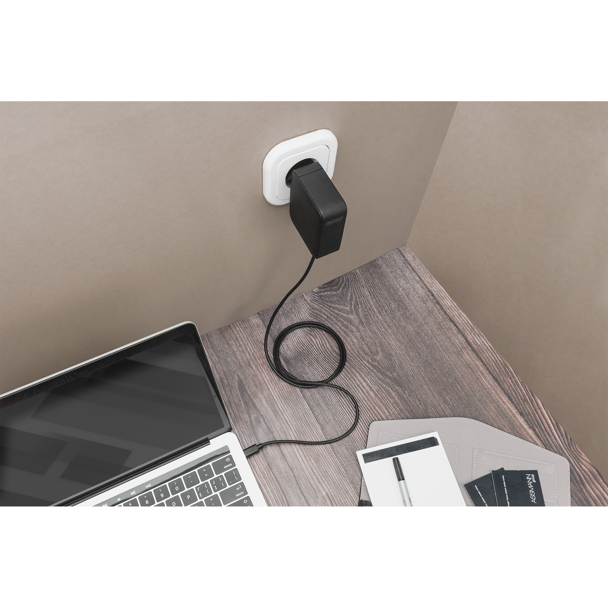 DIGITUS Notebook Ladegerät USB-C, 100W GaN schwarz