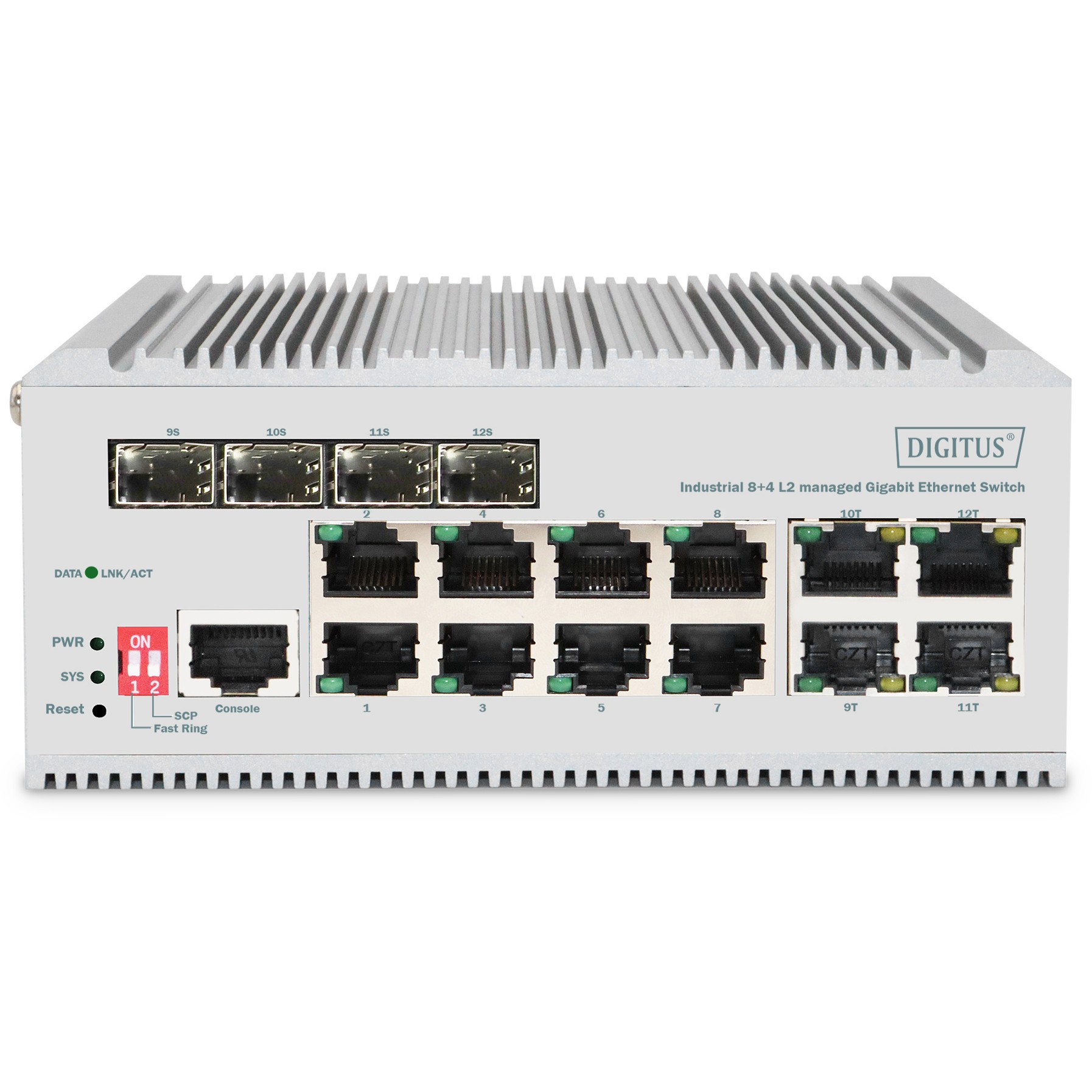 DIGITUS Switch 8 Port Gigabit L2 managed 4 SFP Uplink