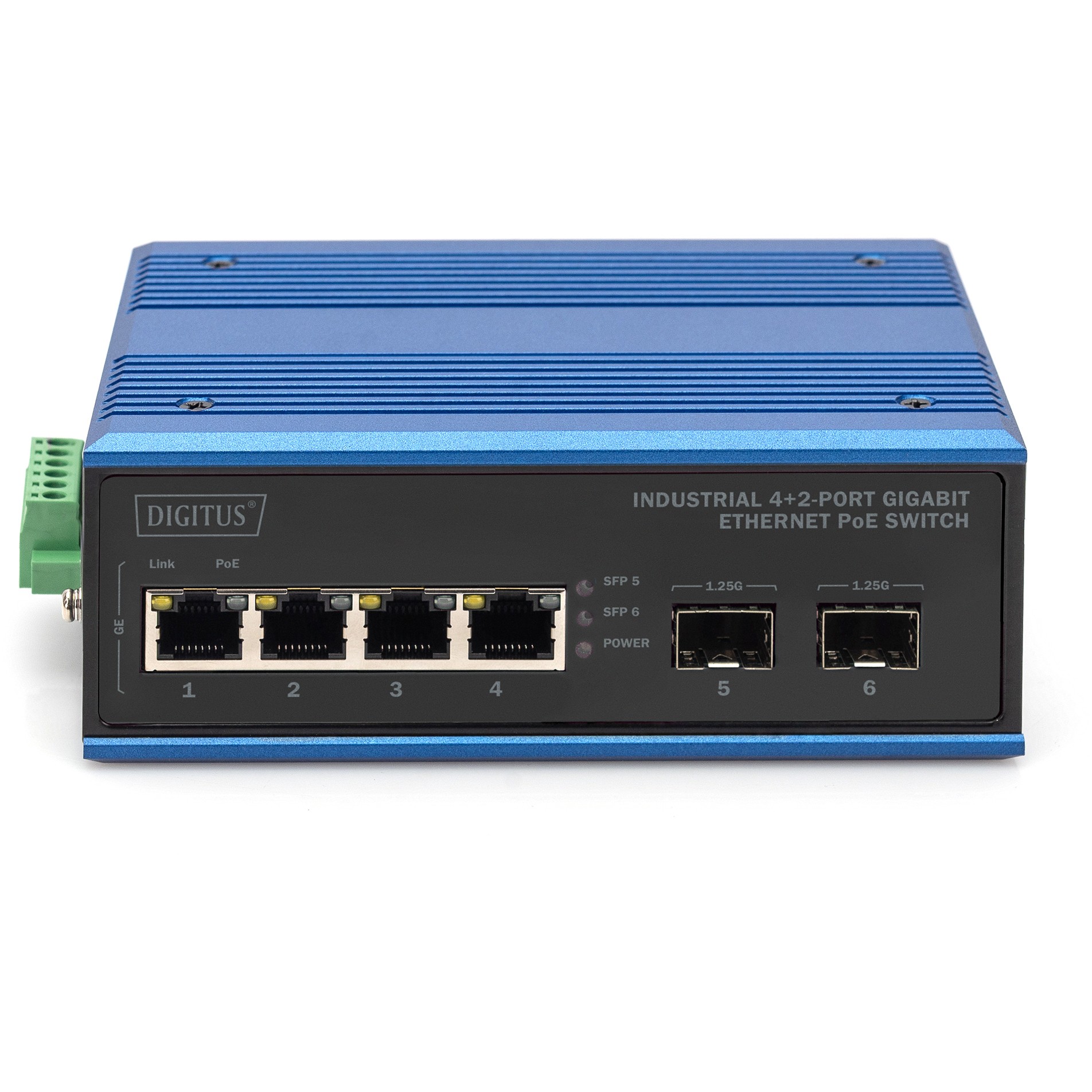DIGITUS Switch 4+2-Port Gigabit  Ethernet PoE SC 20 km