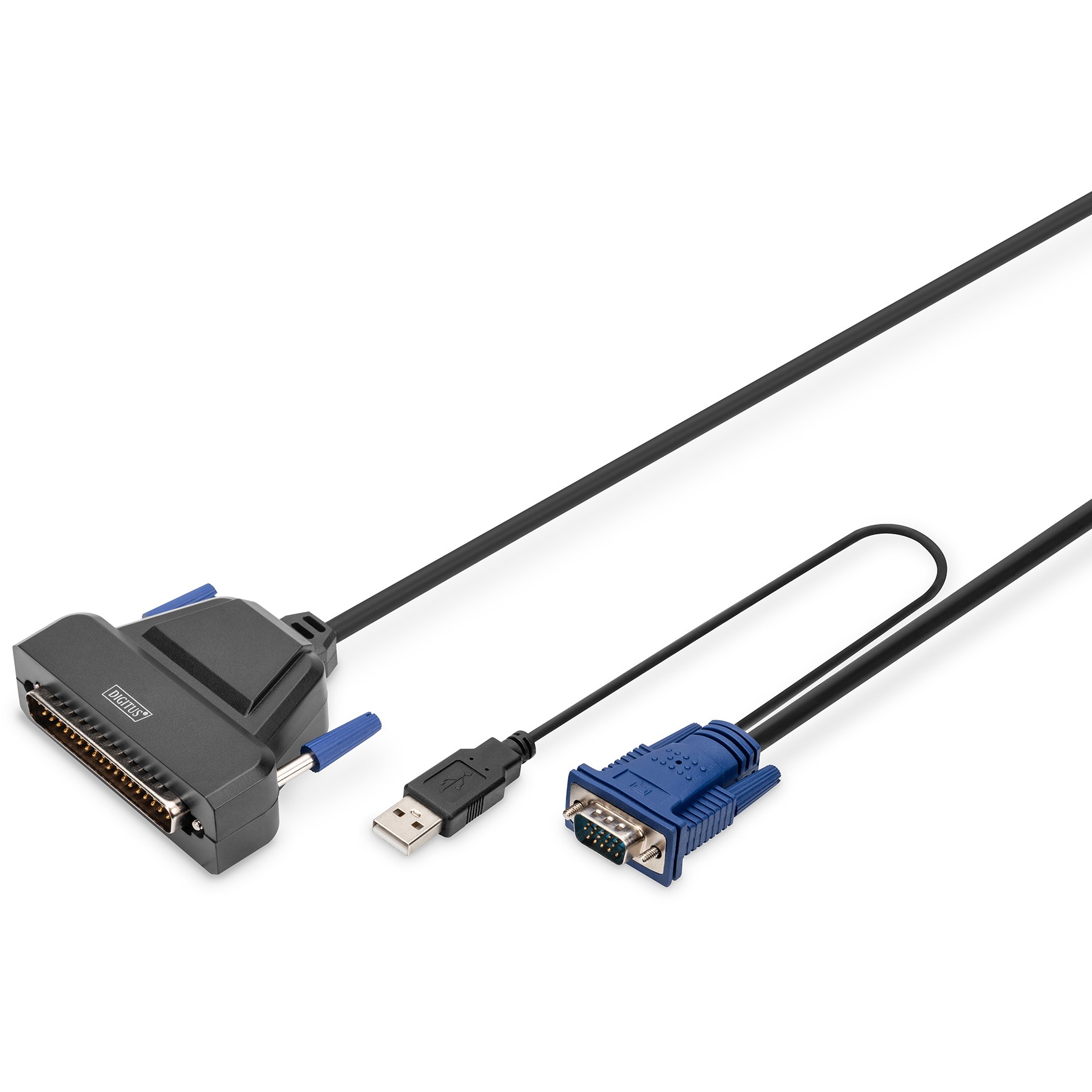 DIGITUS Modulare Konsole 19HD  LCD,1-port VGA KVM Deutsch