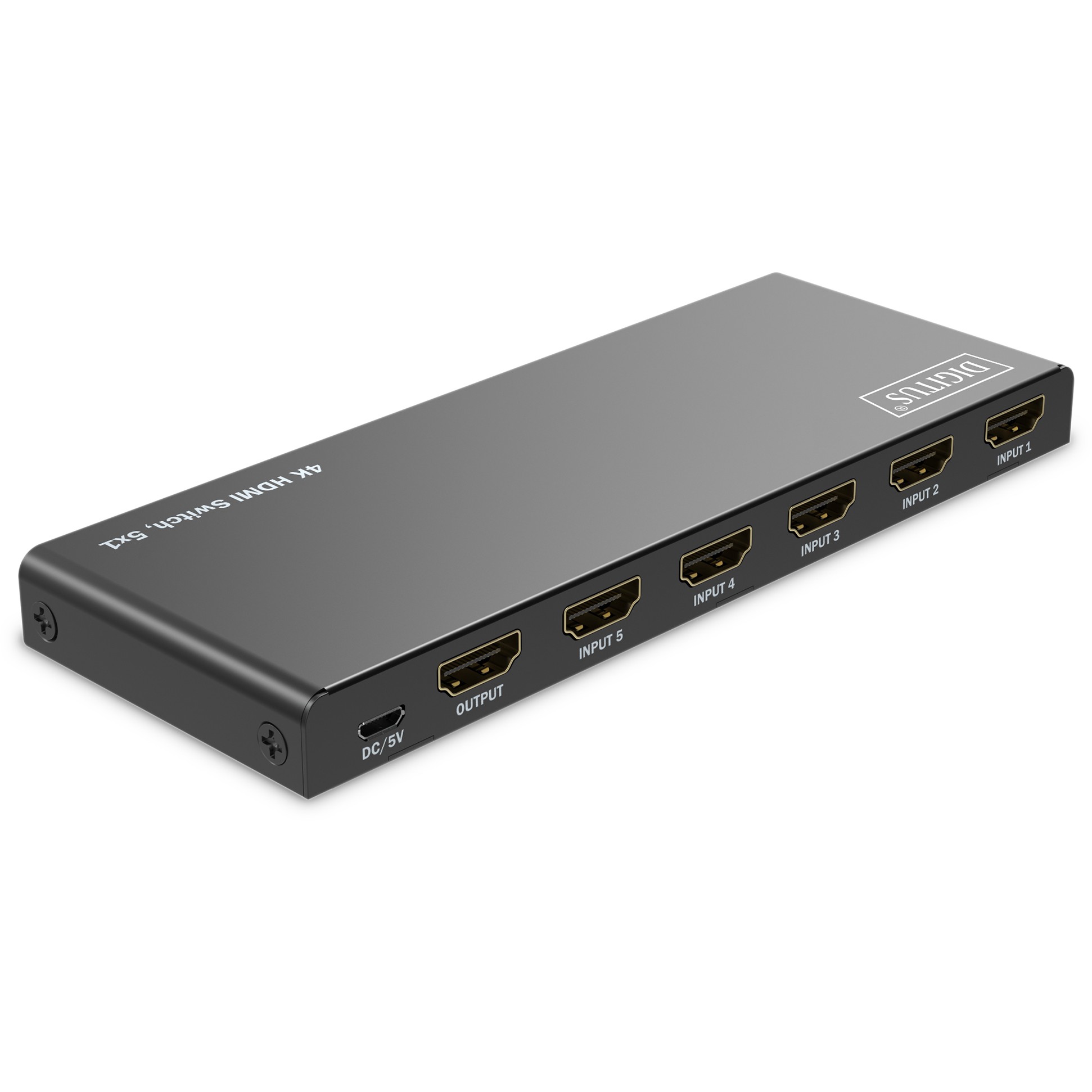 DIGITUS HDMI Switch, 5x1 4K/60Hz HDCP 2.3