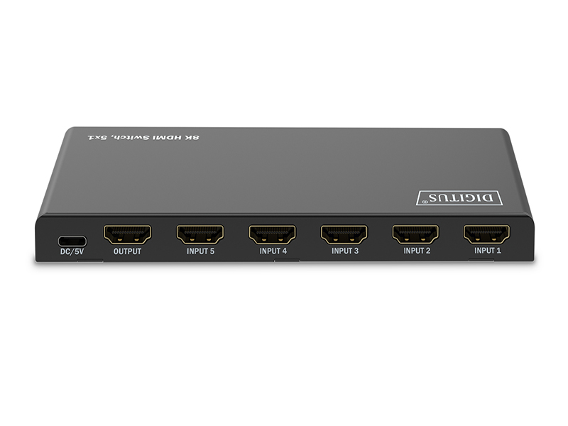 DIGITUS HDMI Switch, 5x1 8K/60Hz HDR, HDCP 2.3