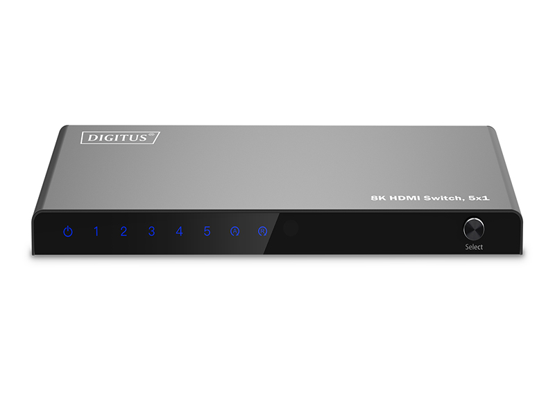 DIGITUS HDMI Switch, 5x1 8K/60Hz HDR, HDCP 2.3