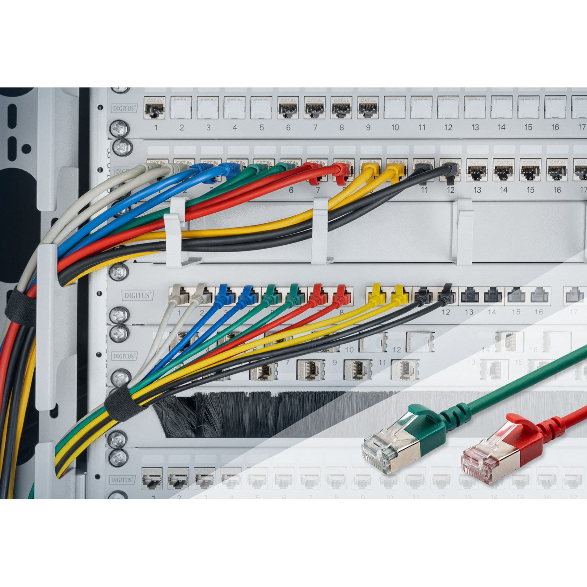 DIGITUS Patchkabel CAT 6A F/FTP Slim 1,00m rot