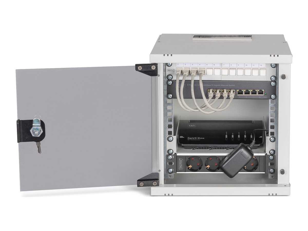 DIGITUS 25,4cm Netzwerk-Set 6HE Wandgehä