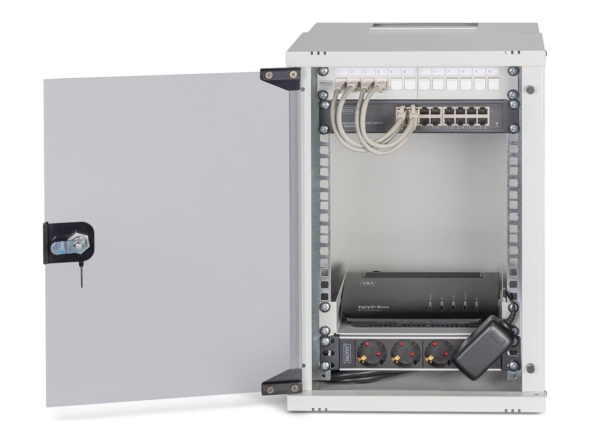 DIGITUS 25,4cm Netzwerk-Set 9HE Wandgehä