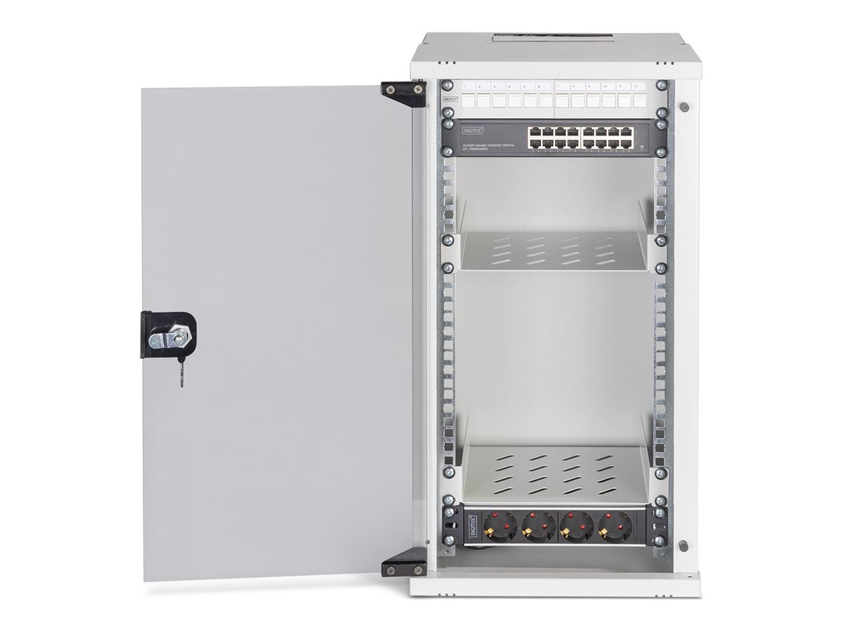 DIGITUS 25,4cm Netzwerk-Set 12HE Wandgeh