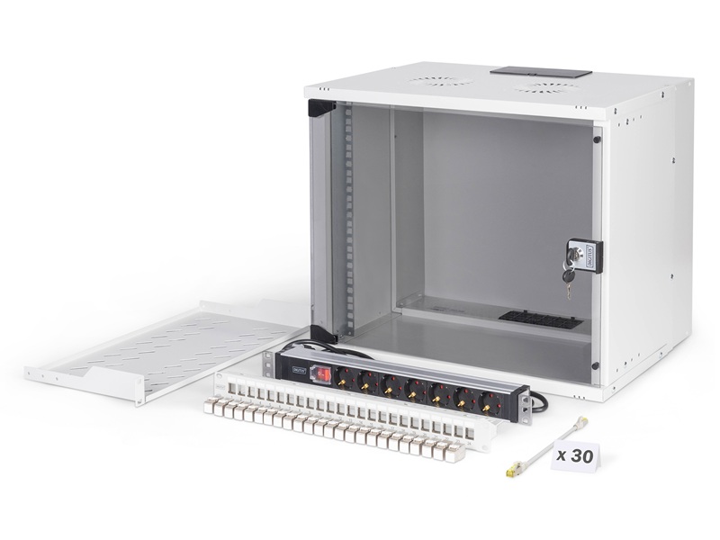 DIGITUS 48,26nch Netzwerk-Set 9HE Wandge