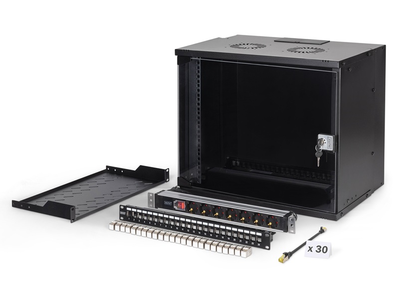 DIGITUS Netzwerk-Set 483 mm (19) - 9HE, 540x400 mm (BxT) sw