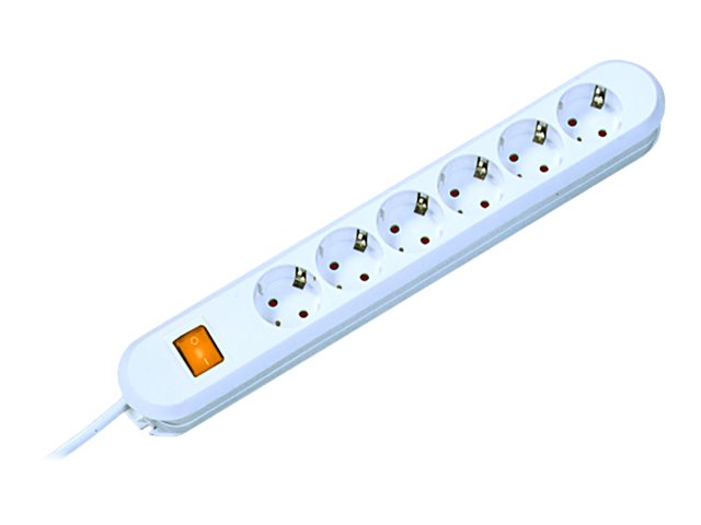 BACHMANN SMART Steckdosenleiste 6x Schutzkontakt, Schalter, weiß, 1,5 m
