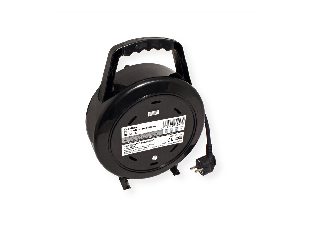 BACHMANN Schutzkontakt-Aufrollkabelbox 4fach AC230V Kabel, 10 m