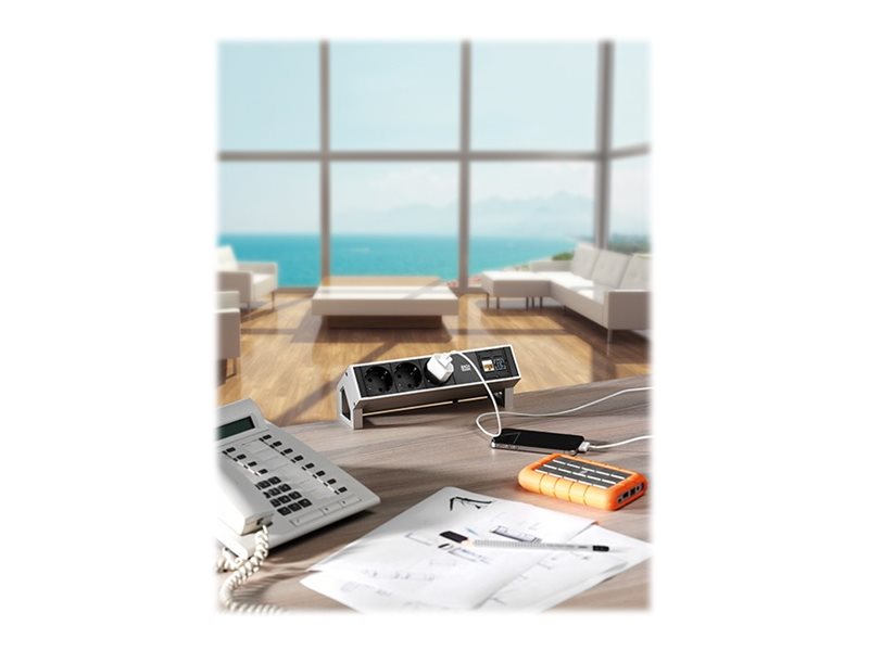 BACHMANN DESK2 2x Schutzkontakt 2x ABD GST18 Inox