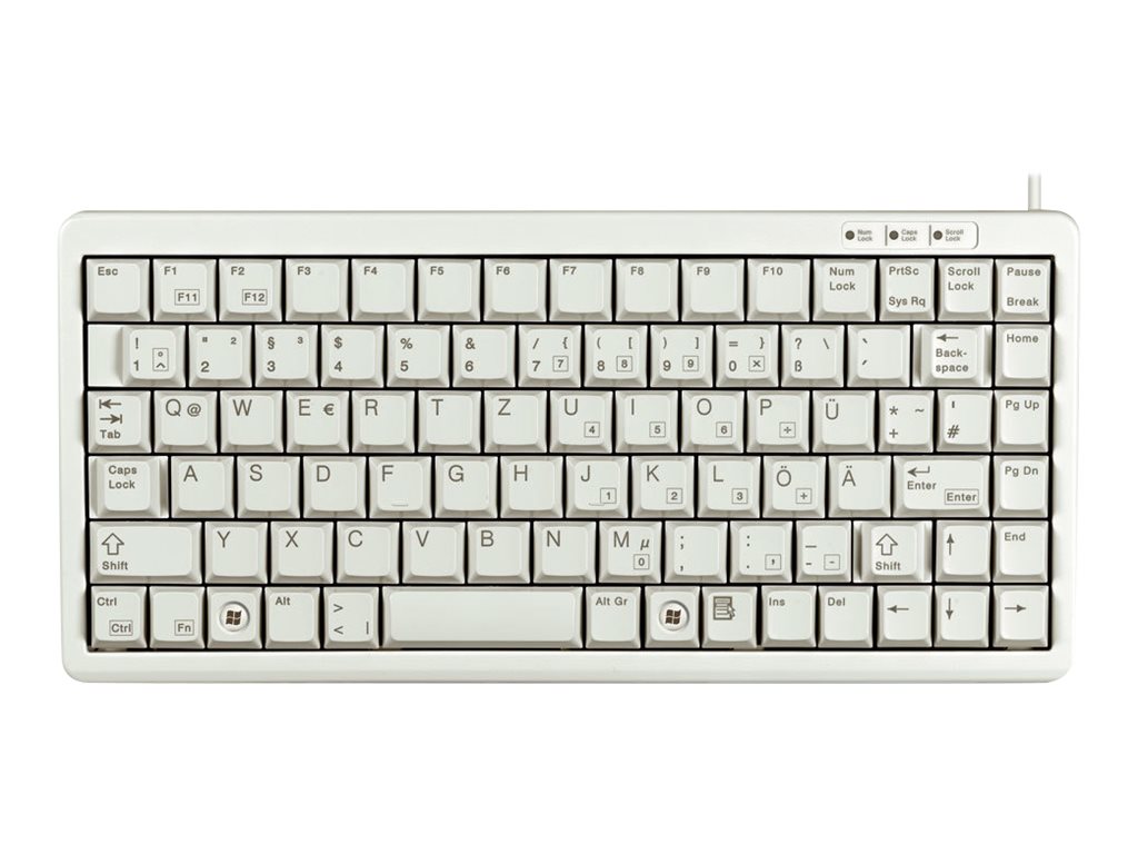 CHERRY G84-4100 Kompakte Kabelgebundene Tastatur, USB/PS2, Hell Grau (QWERTZ - DE)