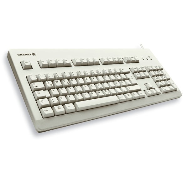 CHERRY G80-3000 Schwarze SWITCH Kabelgebundene Tastatur, Hell Grau, USB/PS2 (QWERTZ - DE)