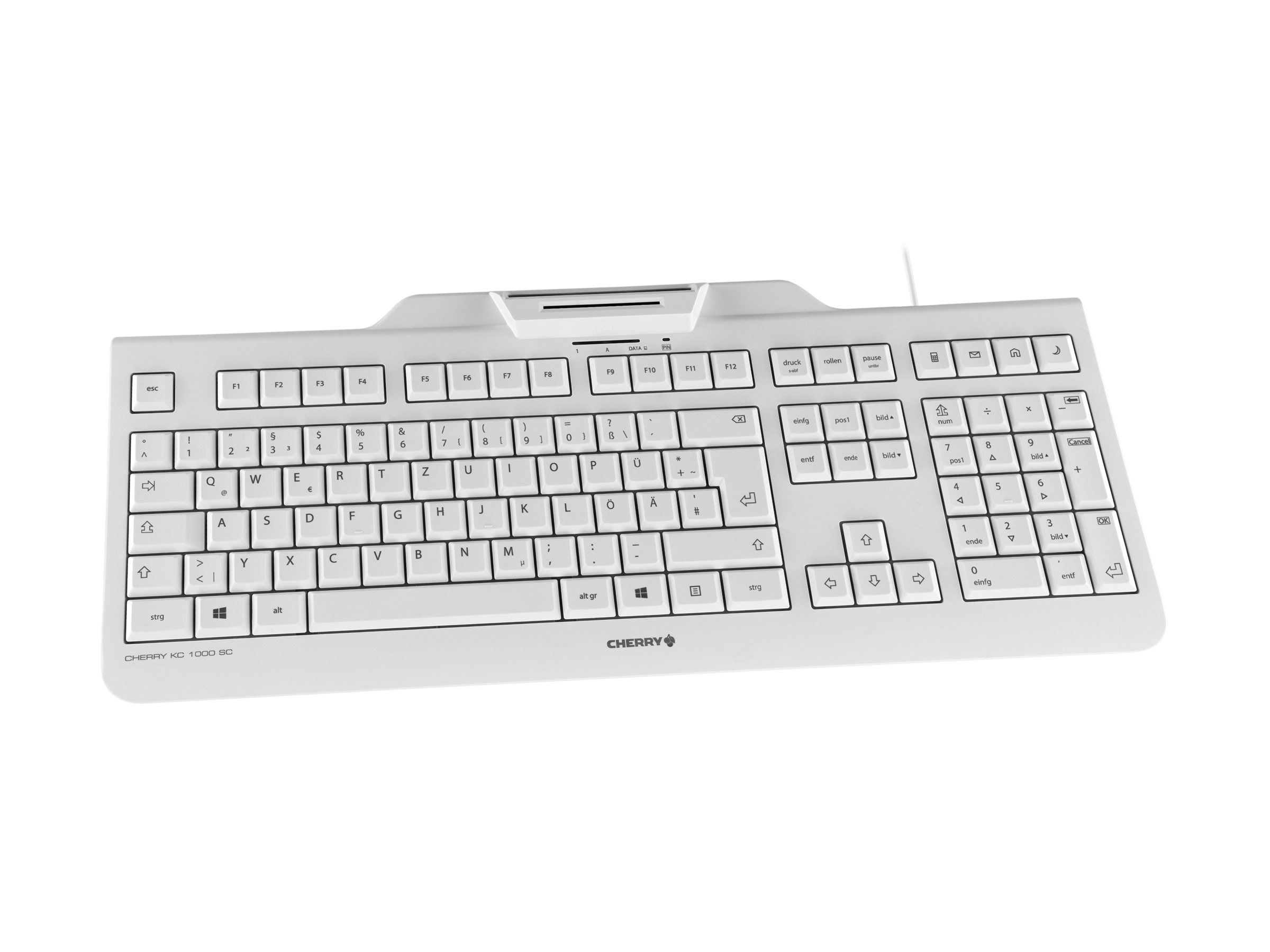 CHERRY KC 1000 SC Kabelgebundene Chipkarten Tastatur, Hell Grau, USB (QWERTZ - DE)