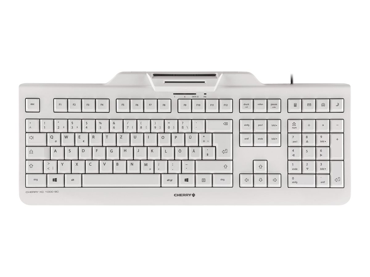 CHERRY KC 1000 SC Kabelgebundene Chipkarten Tastatur, Hell Grau, USB (QWERTZ - DE)