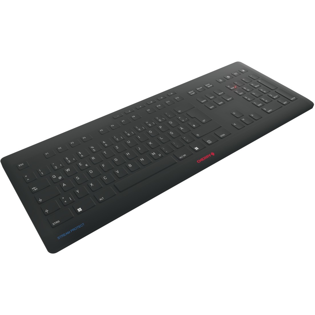 CHERRY Stream Tastatur Universal RF kabellos + USB QWERTZ Deutsch Schwarz