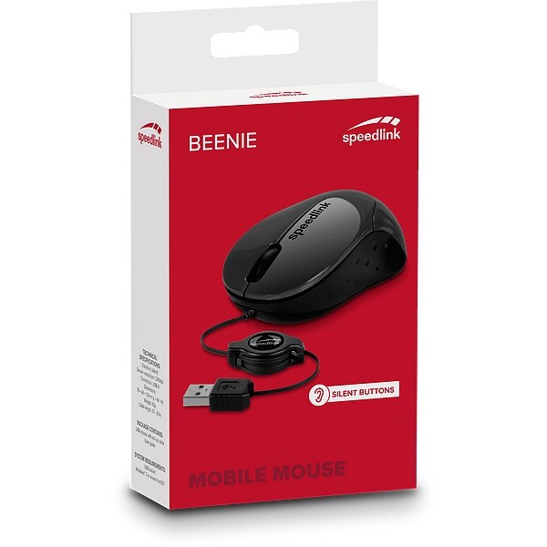 Speedlink Maus BEENIE,  USB, schwarz retail
